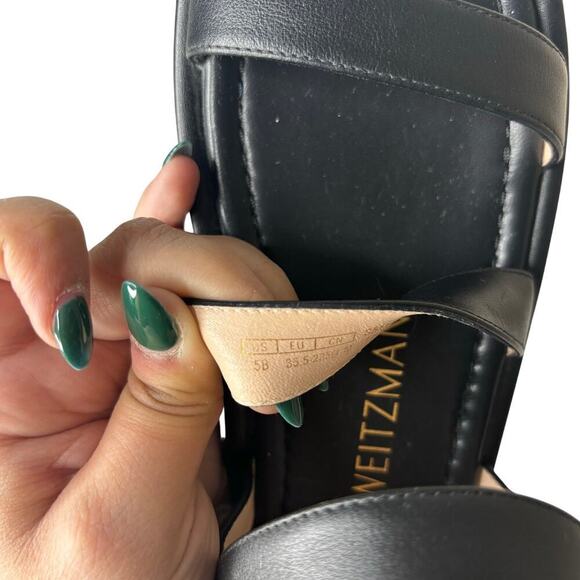 Stuart Weitzman Gala Lift Gladiator Sandal Black Size 5 - Picture 6 of 6